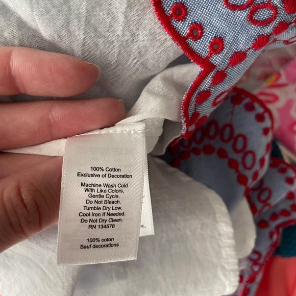 Vineyard Vines Blue Chambray Embroidered Flounce Pull On Skirt Med Cotton - Picture 12 of 12